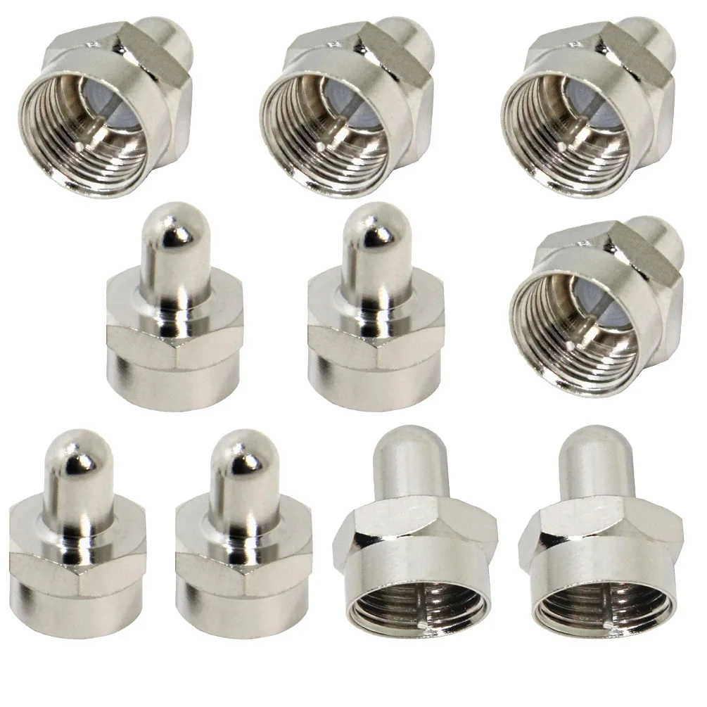 10 Uds. Terminación de carga simulada macho tipo F de 75 Ohm-enchufe de resistencia RF impermeable para sistemas CATV/satélite, prueba de cables coaxiales