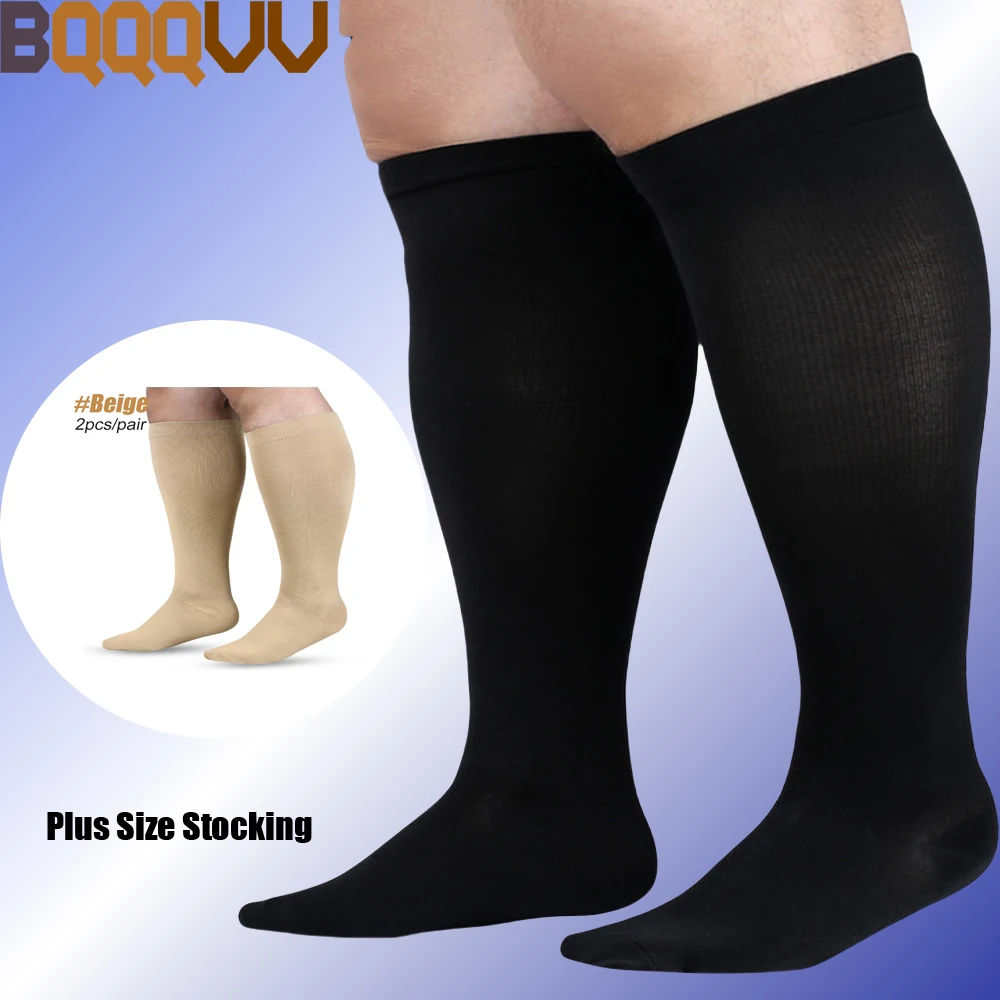 

1Pair Plus Size Compression Socks For Women & Men, 20-30 mmhg Wide Calf Knee High Stockings for Circulation Running Cycling