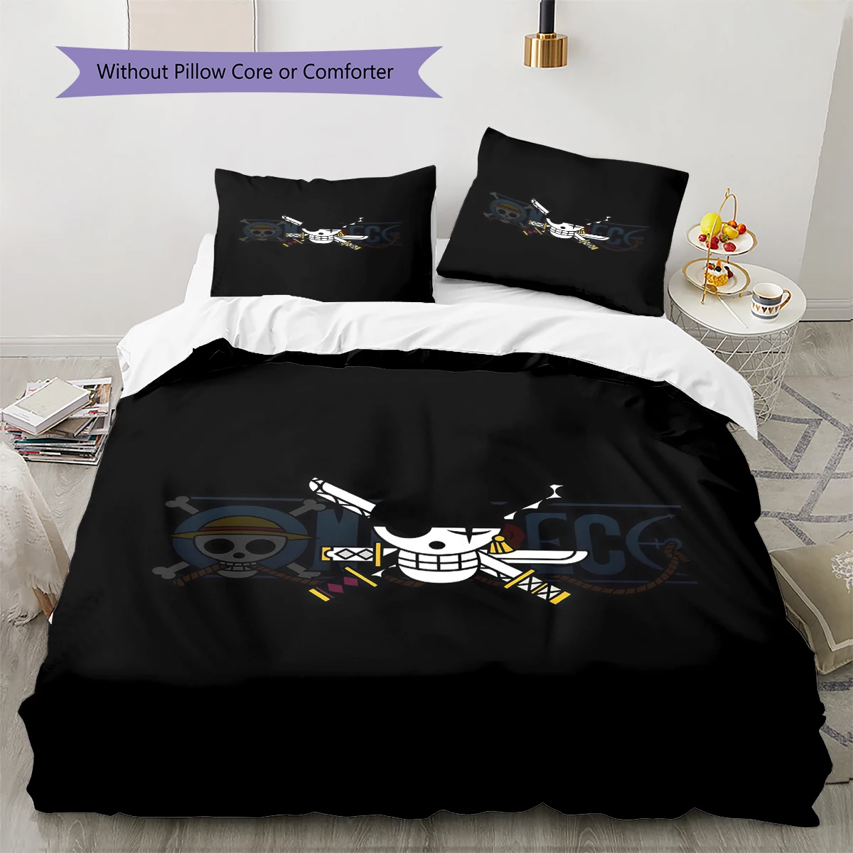 ONE PIECE Logo Soft Comfort Duvet Cover, Kids Bedding Set Gift, Size Various Options -HE67