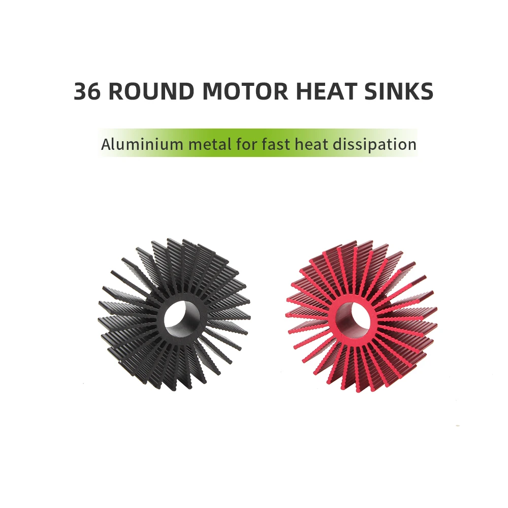 Lerdge 36 Round Motor Heat sinks Aluminium Metal Motor cooling part Black Red 1/4 pcs 3D Printer parts