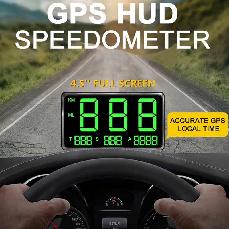 

HUD Car Head-Up Display Multifunctional Universal GPS Speedometer Overspeed Alarm Mileage Altitude Display Automotive Supplies