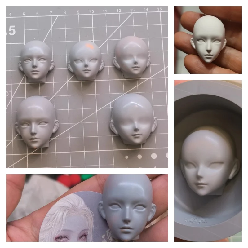 Pottery Facial Silicone Mold Handmade DIY Super Lightweight Clay Resin Clay Make Small Figurines Cartoon Characters Facial Mold