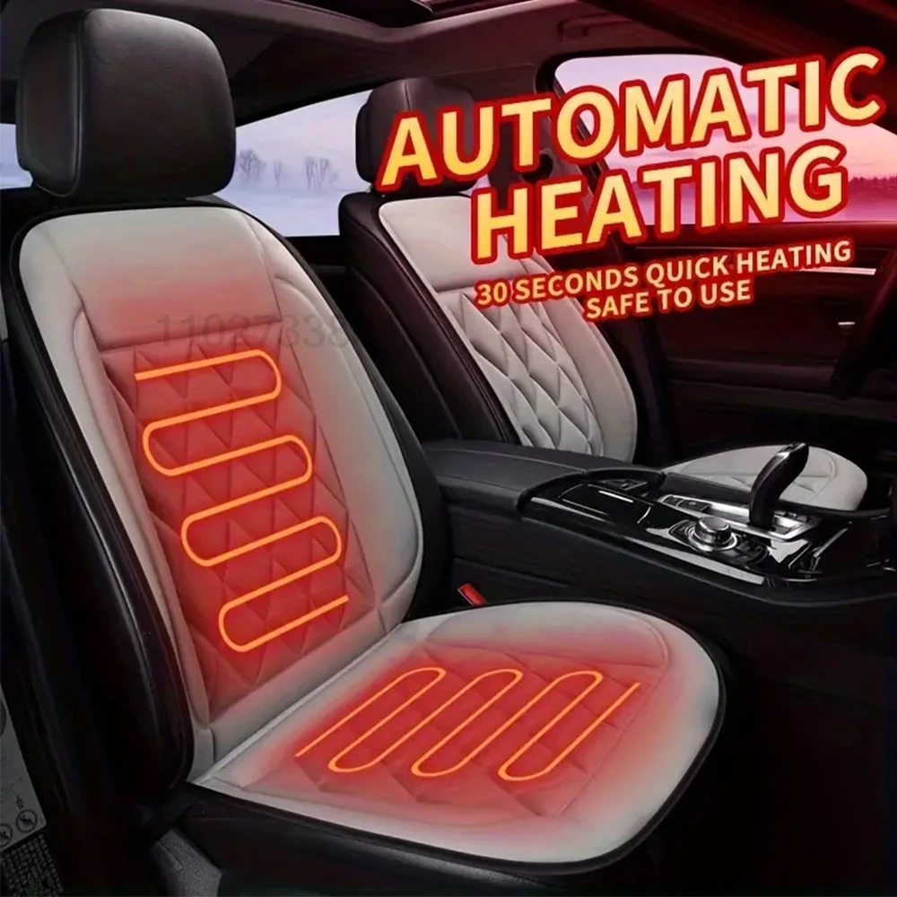 12-24V Heated Car Seat Flannel Cushion Winter Lengthen Warmer Seat Heating Car Accessories Pads Universal Auto Seat Heater Cover