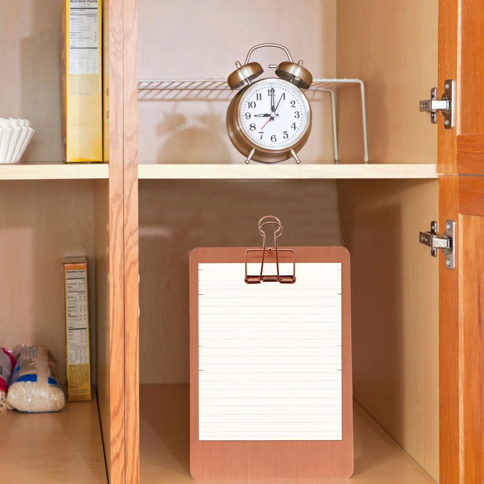 

Stainless Steel Notepad Board Standing Clipboard Office Desk Paste Boards Paper Memo Holder Work