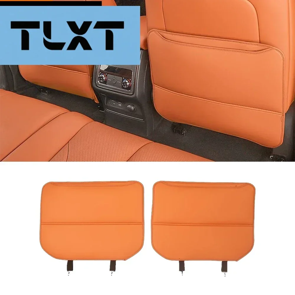 

For GMW Haval H9 2024 2025 Accessories Black Orange Leather Car Seat Rear Anti Kick/dust/scratch Decoration Protection Cover