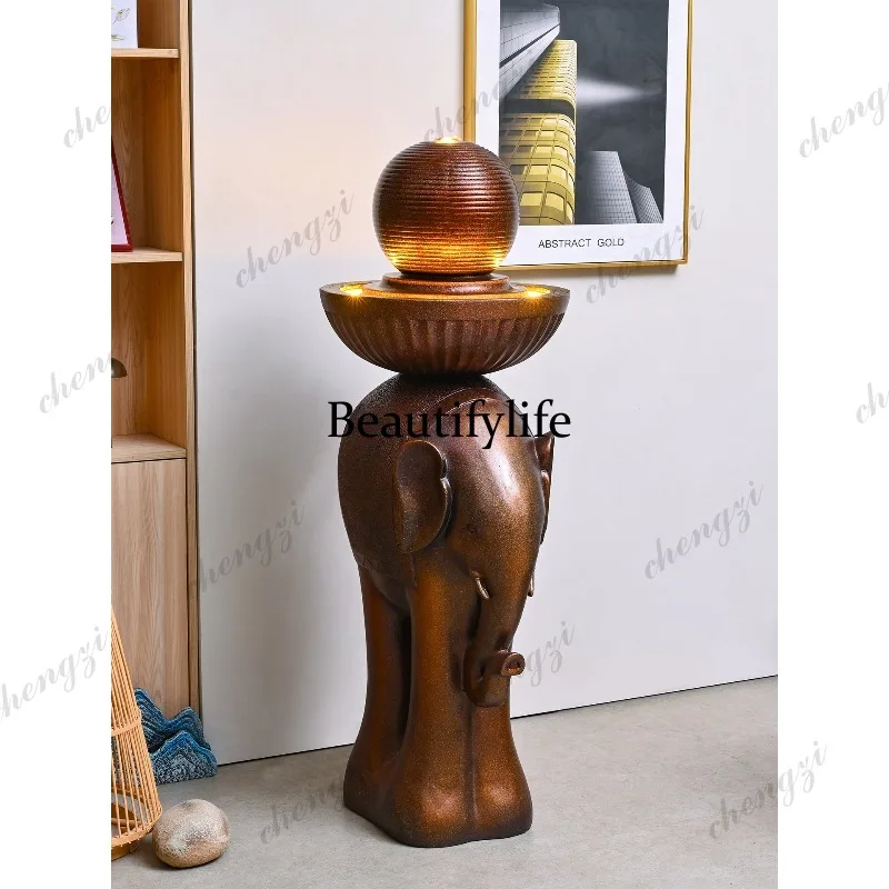 Landscape flowing water ornament, home living room entryway feng shui balloon for wealth decor, auspicious circulating