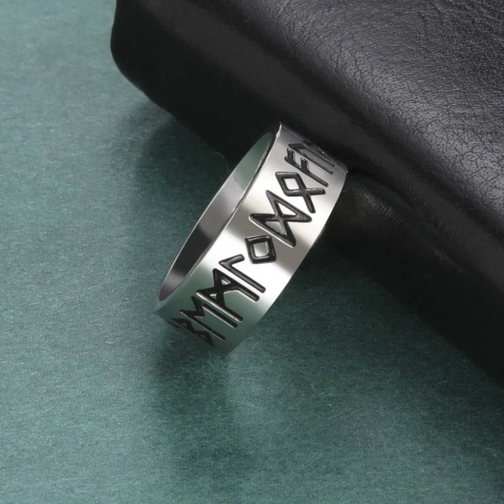 Unift Amulet Viking Rune Ring For Men Stainless Steel Retro Ring Party Jewelry Engagement Anniversary Gift 2024