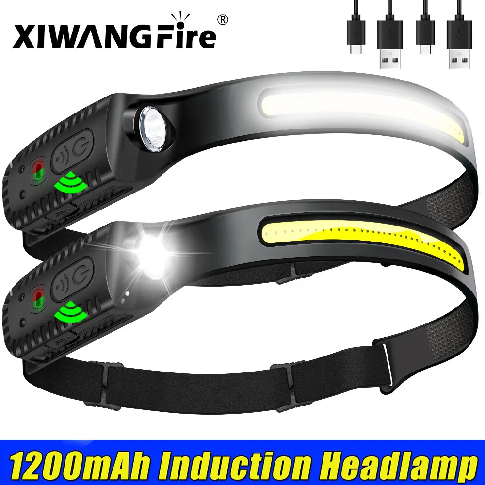 

Налобный фонарь XIWANGFIRE XW018, фонарь с аккумулятором и зарядкой от USB, для походов и рыбалки