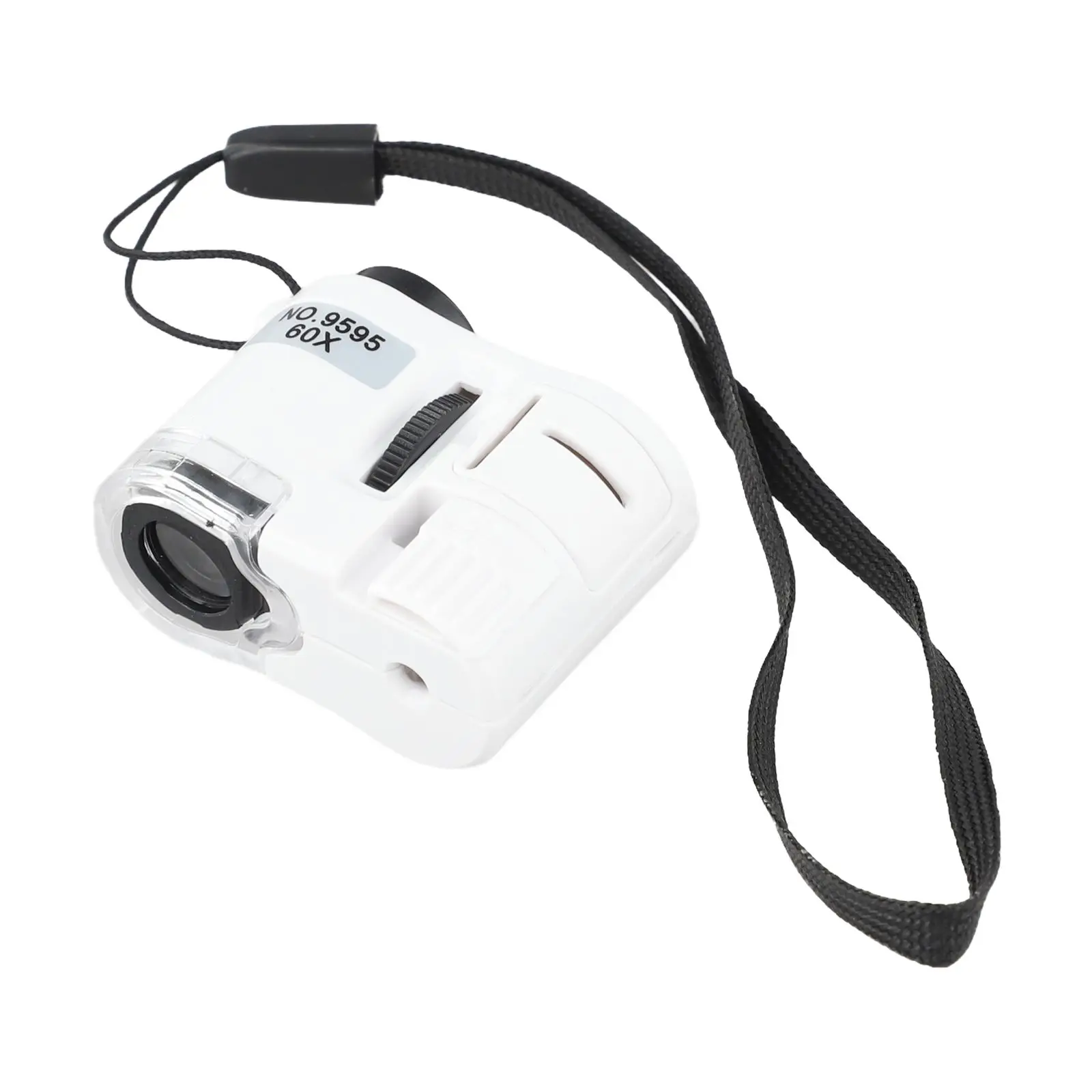 1pc Portable Microscope 60x Handheld Magnifier Mini Pocket Microscope Magnifier With LED Light Adjustable Focus For Jewelry