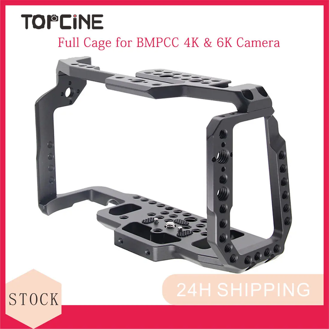 Jaula para cámara BMPCC 4K y 6K, estabilizador de plataforma para cámara Blackmagic Design Pocket Cinema Camera 4K y 6K con soporte de zapata fría