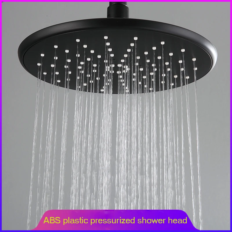 BECOLA matte black shower head bathroom ABS plastic shower faucet fashion BLACK rainfall shower nozzle