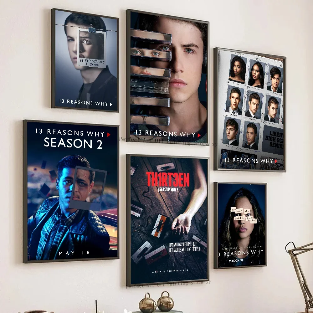 Póster de 13 razones para el hogar, sala de estar, dormitorio, Bar, cafetería, decoración artística