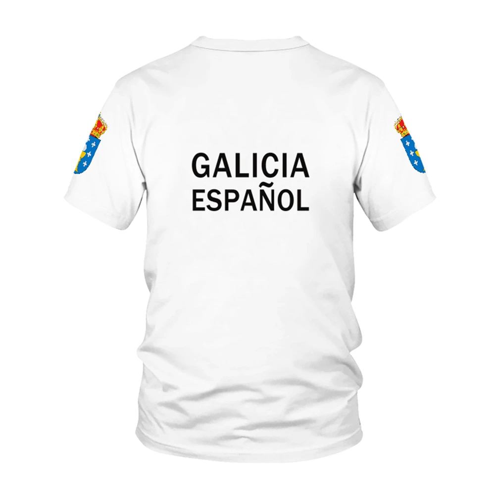 Galicia (Spain) National Flag Pattern Same Style T-shirt For Men Hot New Summer Women Short-sleeved T-shirt Top Shirt Children3D