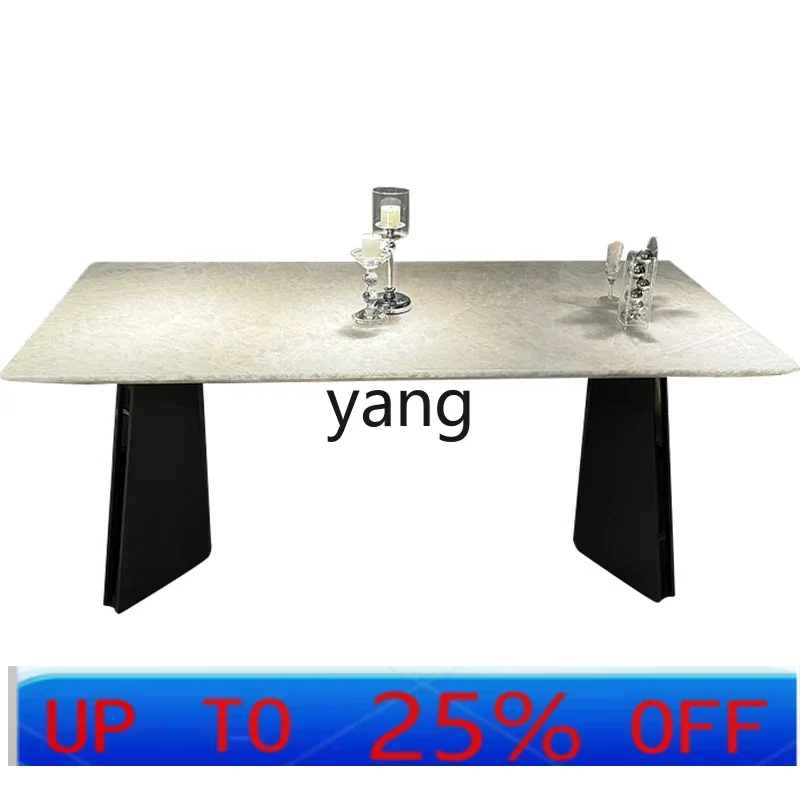 

LTT light luxury rectangular marble dining table minimalist dining table and chairs