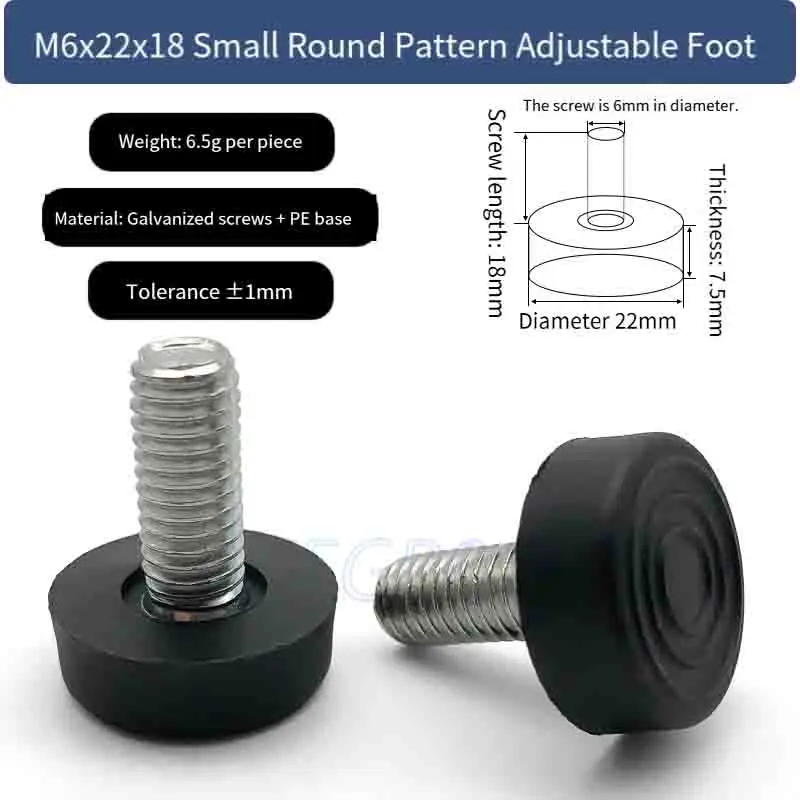 Stainless Steel Square Tube Adjustable Leveling Foot, with Nuts Heavy Duty Machinery Pad, Cabinet Wardrobe Adjustable Feet Plug,