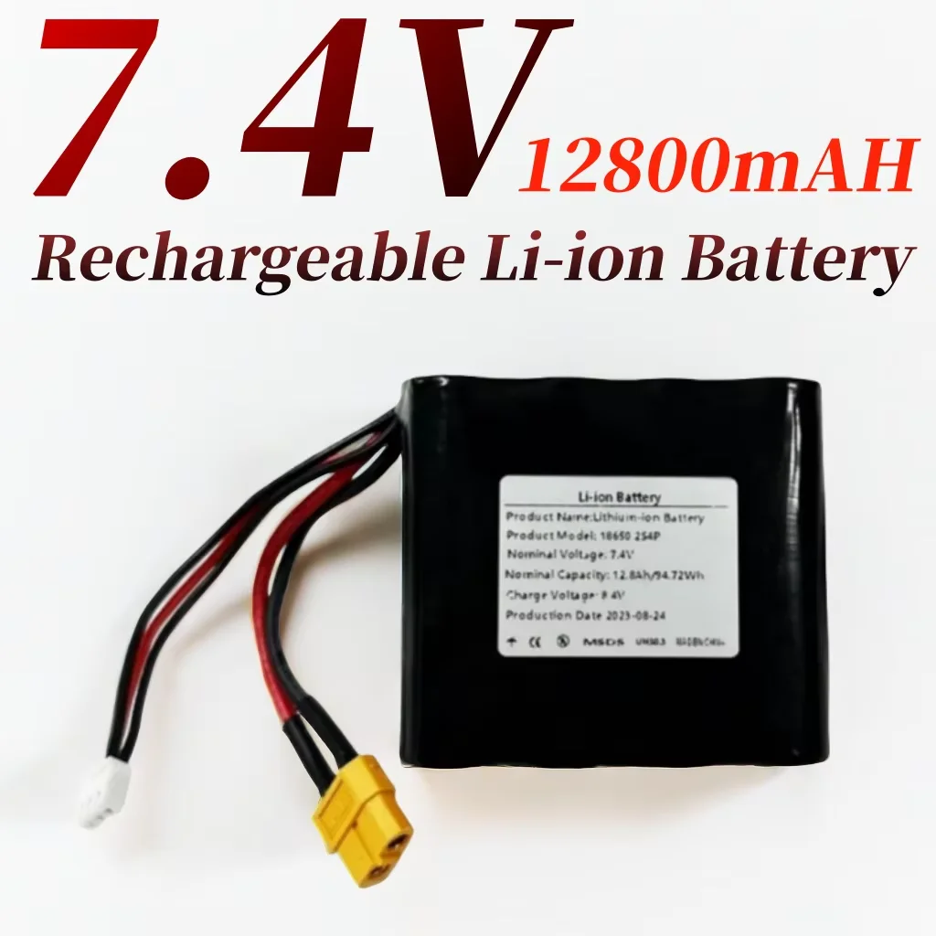 

2S4P 7.4V 12.8Ah High Capacity UAV Rechargeable Li-ion Battery for Various RC Airplane Drone Quadrotor