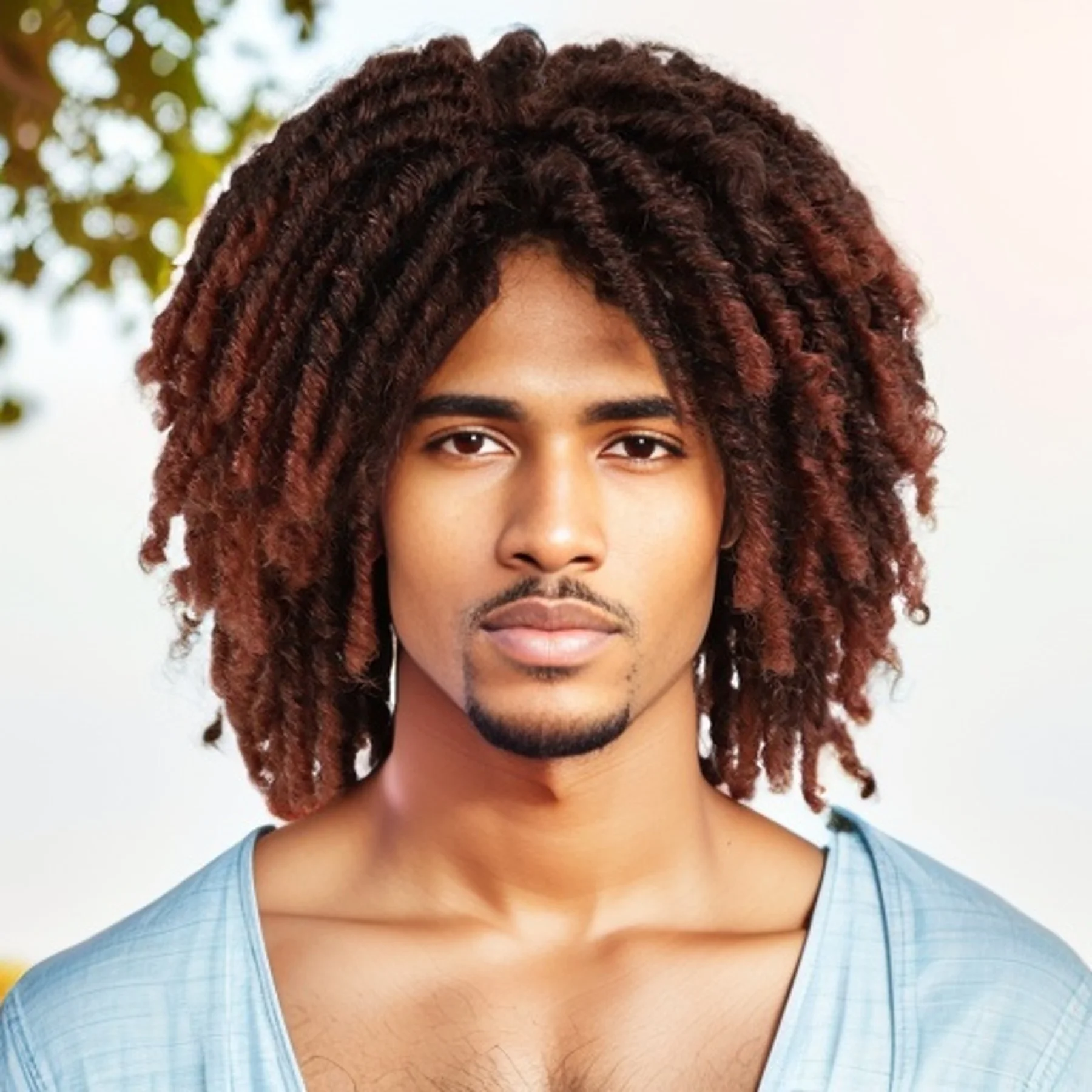 Pelucas masculinas ombré castaño, pelo sintético marrón Rasta, peluca rastas, pelucas trenzadas de longitud media para hombres, rastas falsas, peluca Loc