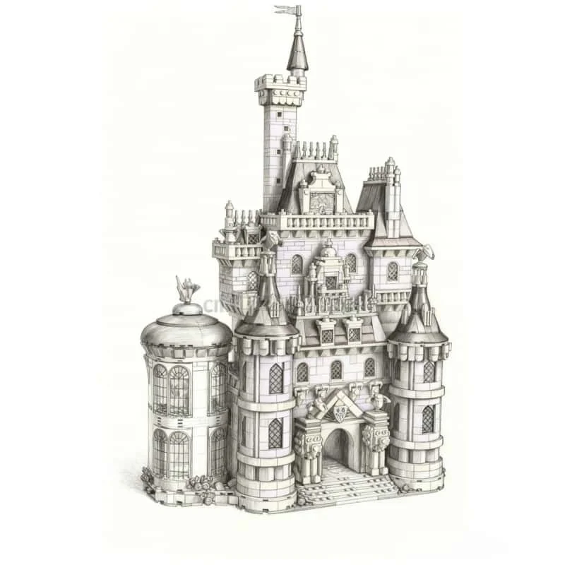 

2025 г., строительные блоки «Красота», замок, креативная модель, сборка, технология, строительные блоки, серия игрушек, детские рождественские подарки