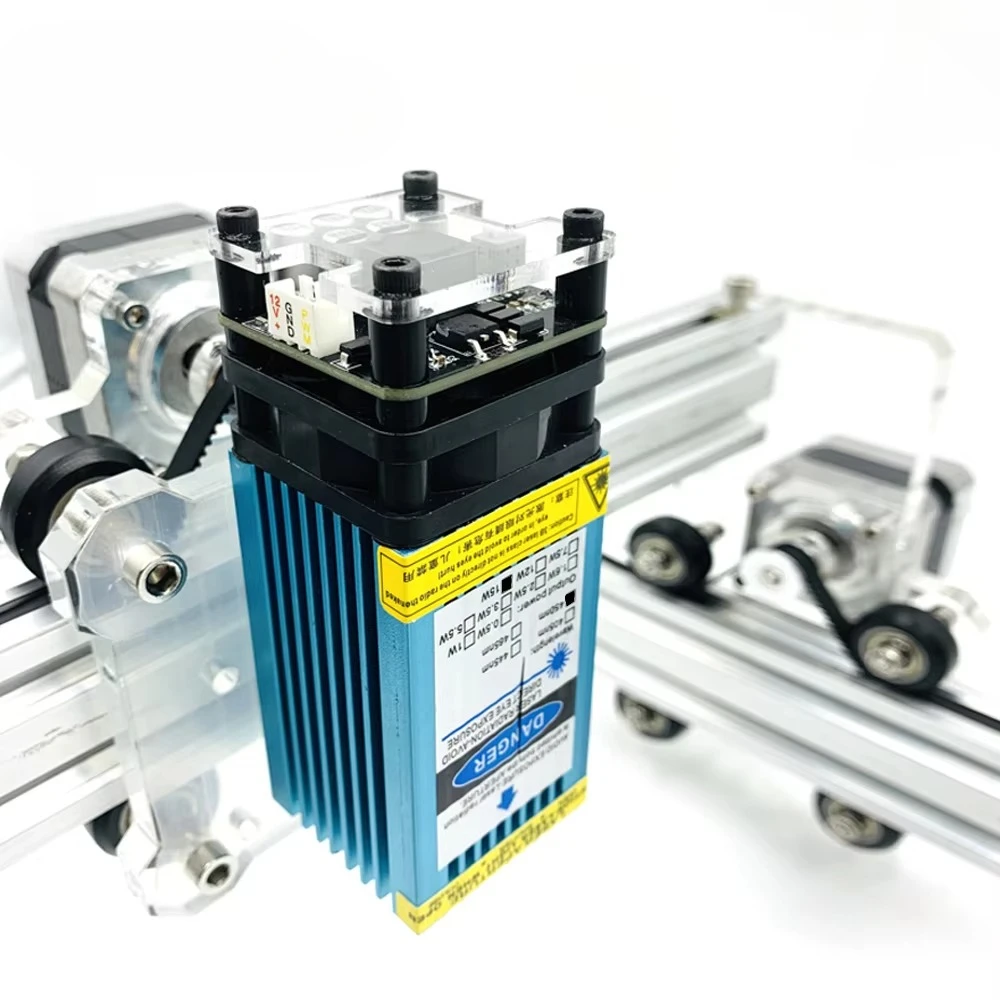 15W 450nm 40mm Head DIY CNC Machine Fixed-focus TTL/PWM 15000mW Blue Module Cutter for CNC Engraving Machine