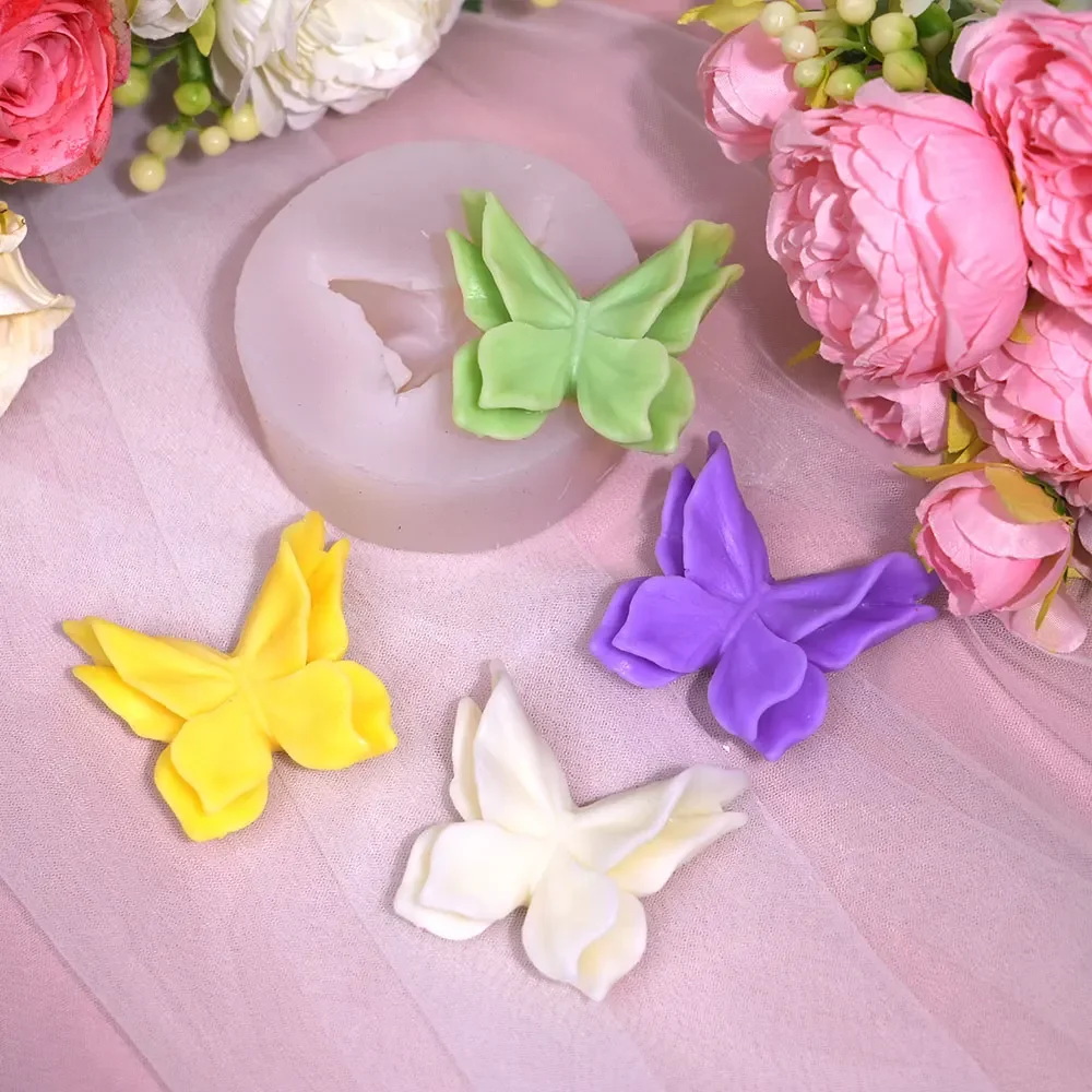 Multi Style Butterfly Silicone Candle Mold Relief Wings Angel Soap Flower Gypsum Mould Insect Shape Birthday Gifts Wedding Decor