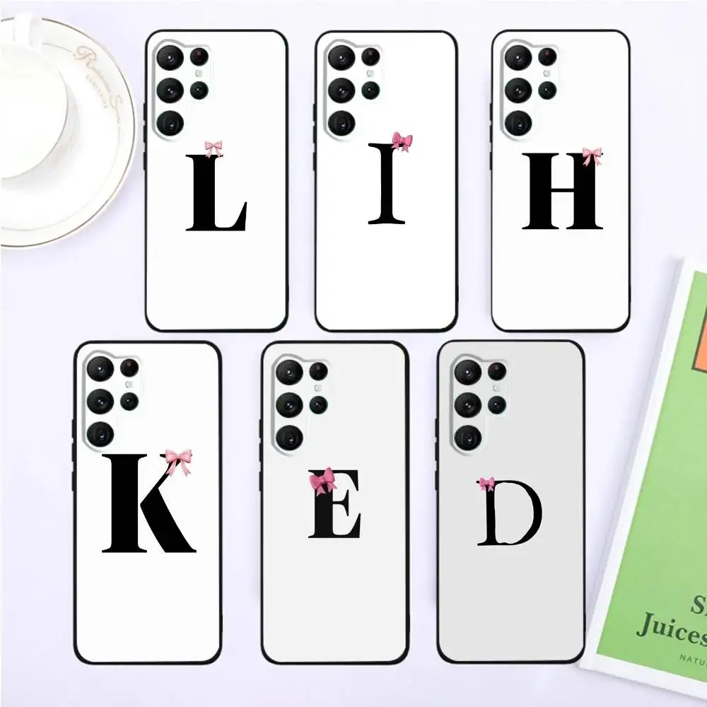 

Couple Letters Phone Case For Samsung S25,S24,S23,22,21,Ultra,Pro,S10,S30Plus,20lite Black Cover