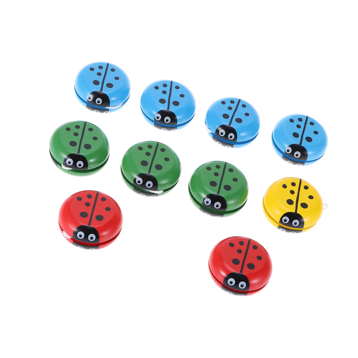 10Pcs Wooden Kids Yoyo Ball Colorful Exquisite Smooth Surface Exercise Wrist Strength Indoor Outdoor Play Gift