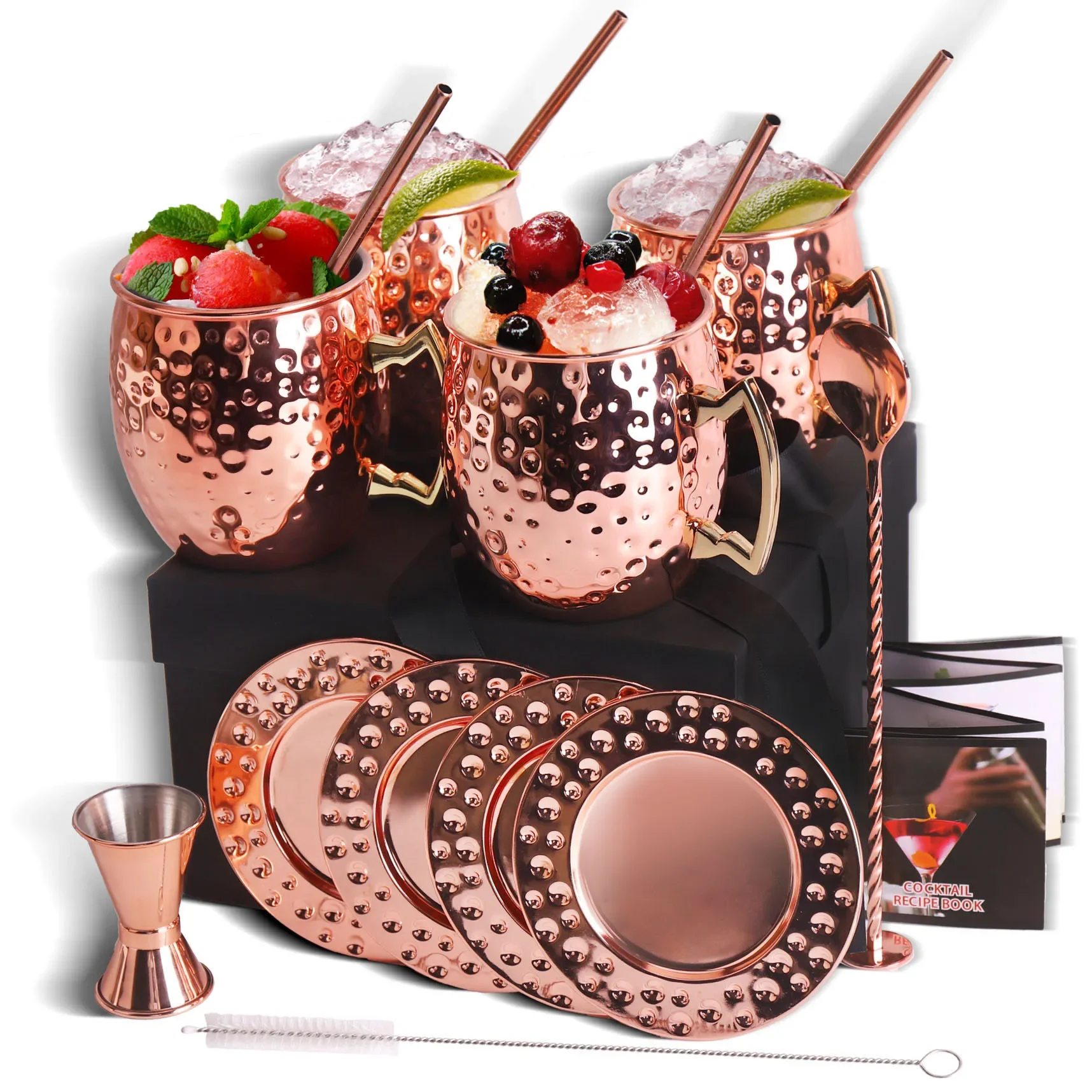 

4-16 PCS 304 Stainless Steel Moscow Mule Copper Mugs Metal Mug Cup Stainless Steel Beer Wine Coffee Cup Bar Tools