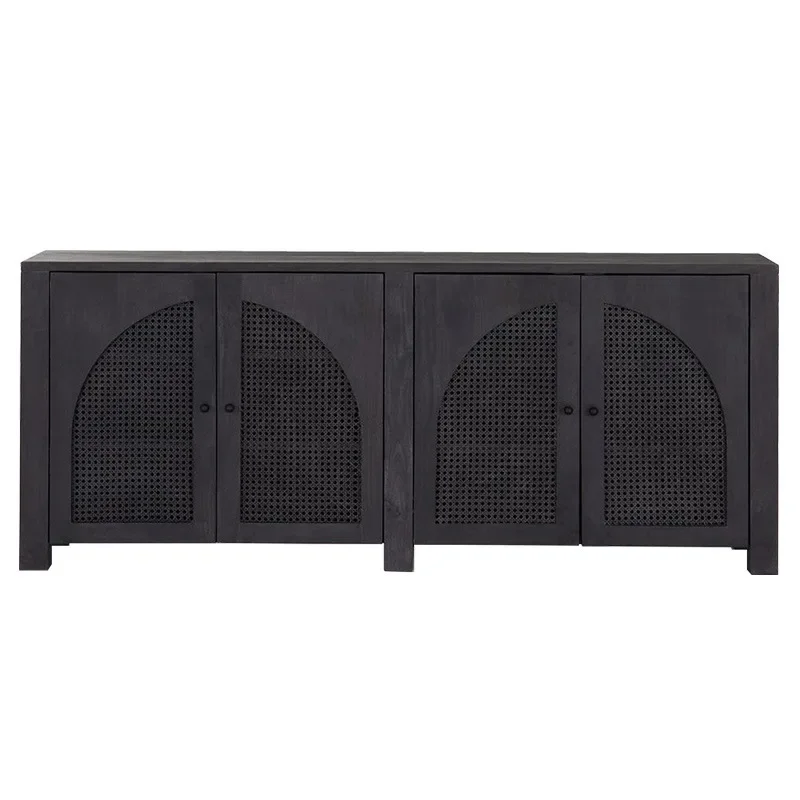 

Japanese-style rattan dining side modern simple locker, tea solid wood porch against the wall arch cabinet