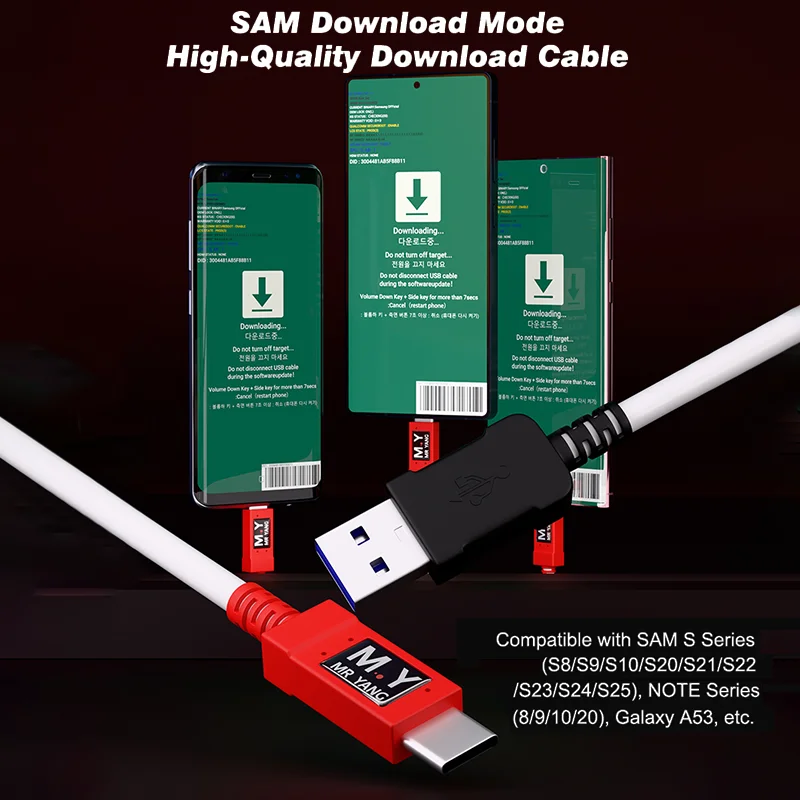 M.Y SAM Fast Recovery Mode Data Cable USB to Type-C, Plug-and-Play No PC for Samsung S8-S25 Note 8/9/10/20 Repair Tool