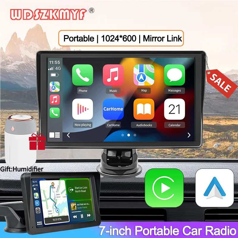 7 polegada Universal Automotivo Multimídia Sem Fio Carplay Android Auto som automotivo bluetooth radio automotivo BT AUX Rádio Do Carro Video Player Touch Screen multimídia automotiva BT Umidificador Do Carro