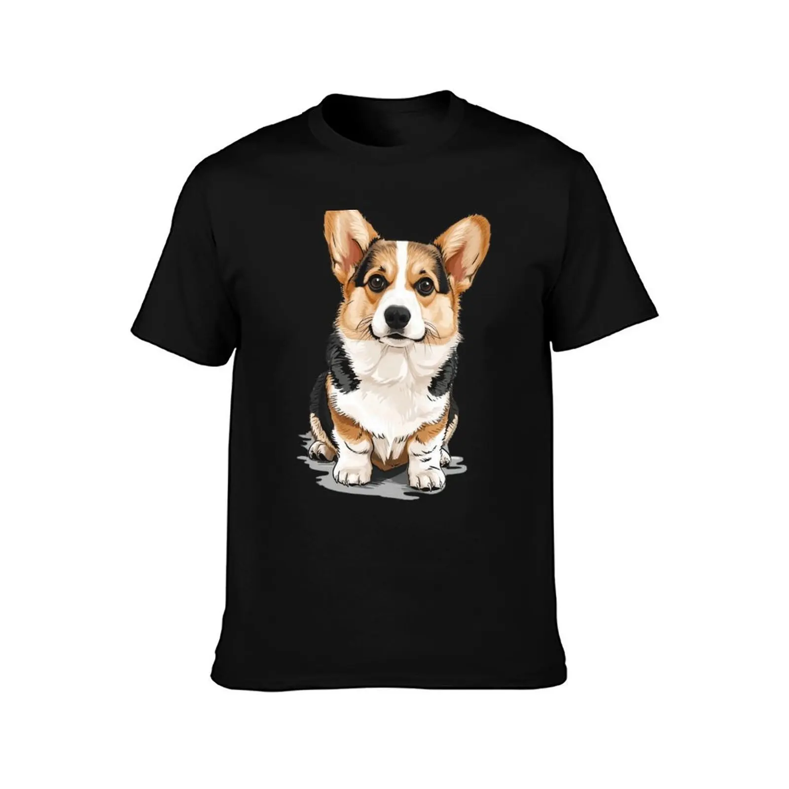 cute welsh corgi dog illustration T-Shirt Plus Size Street Style Tee T-Shirt