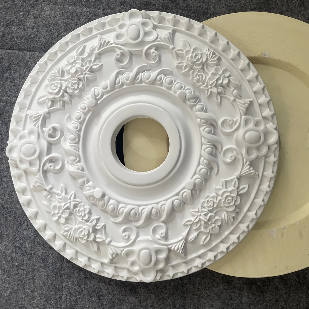 PU lamp plate French round ceiling style decoration imitation gypsum chandelier decoration European-style combination lamp pool