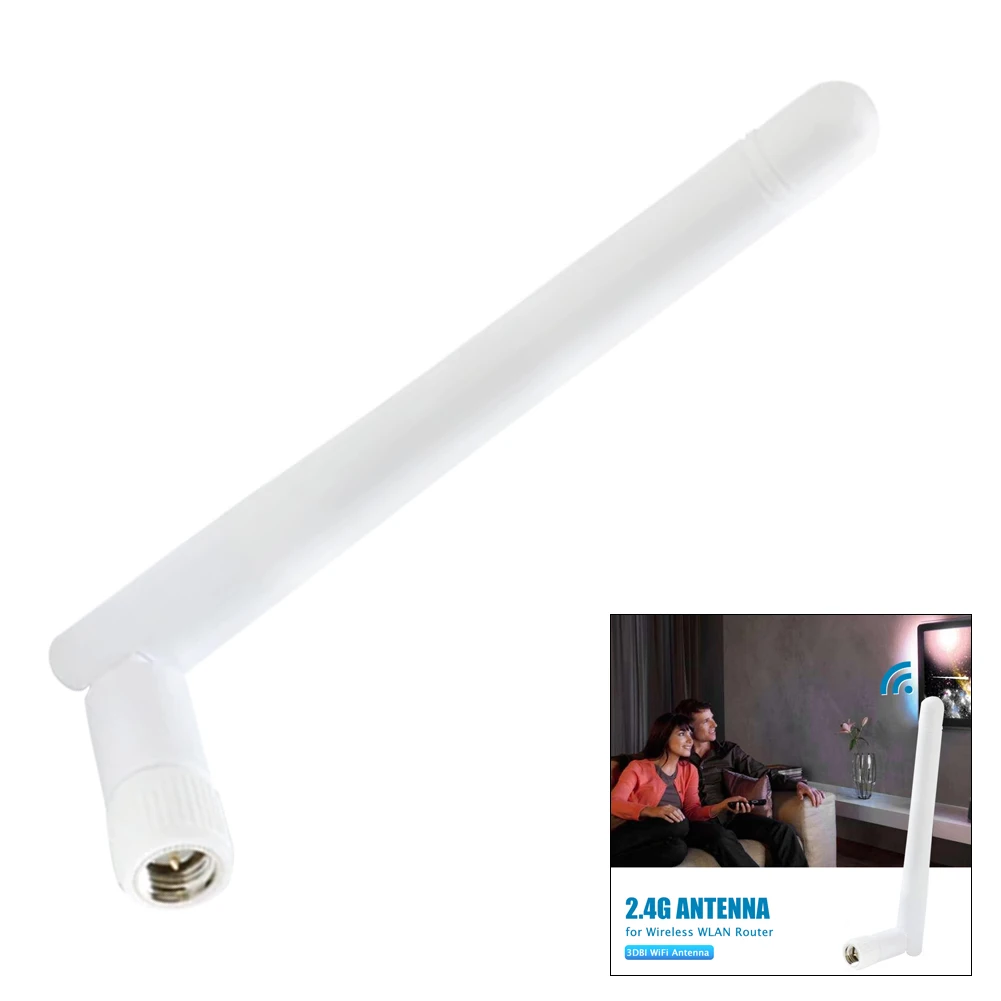 2.4G 3dBi Omni WIFI Antenna with SMA Male Plug Omni External WiFi Router Antenna External Omni WiFi Antenna for Wireless Network