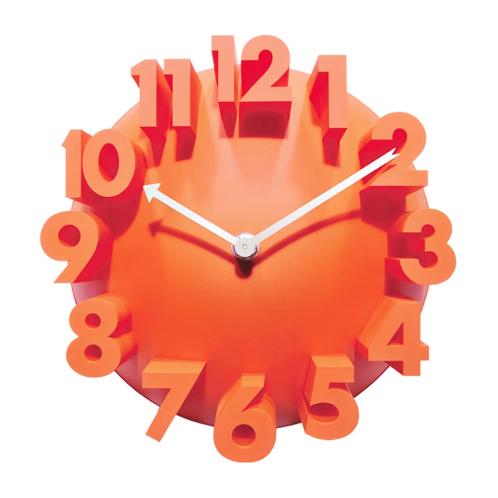 

Digital Wall Clock Orange Creative Silent Mute Design Bedroom Living Room Study Room Decoration Fashion Wall Hanging Clock
