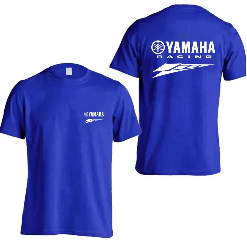 Yamaha Racing Team Unisex Cotton Tee Summer Short-Sleeved T-Shirt 100% Cotton Fashion Sports Couple Top for Men And Women