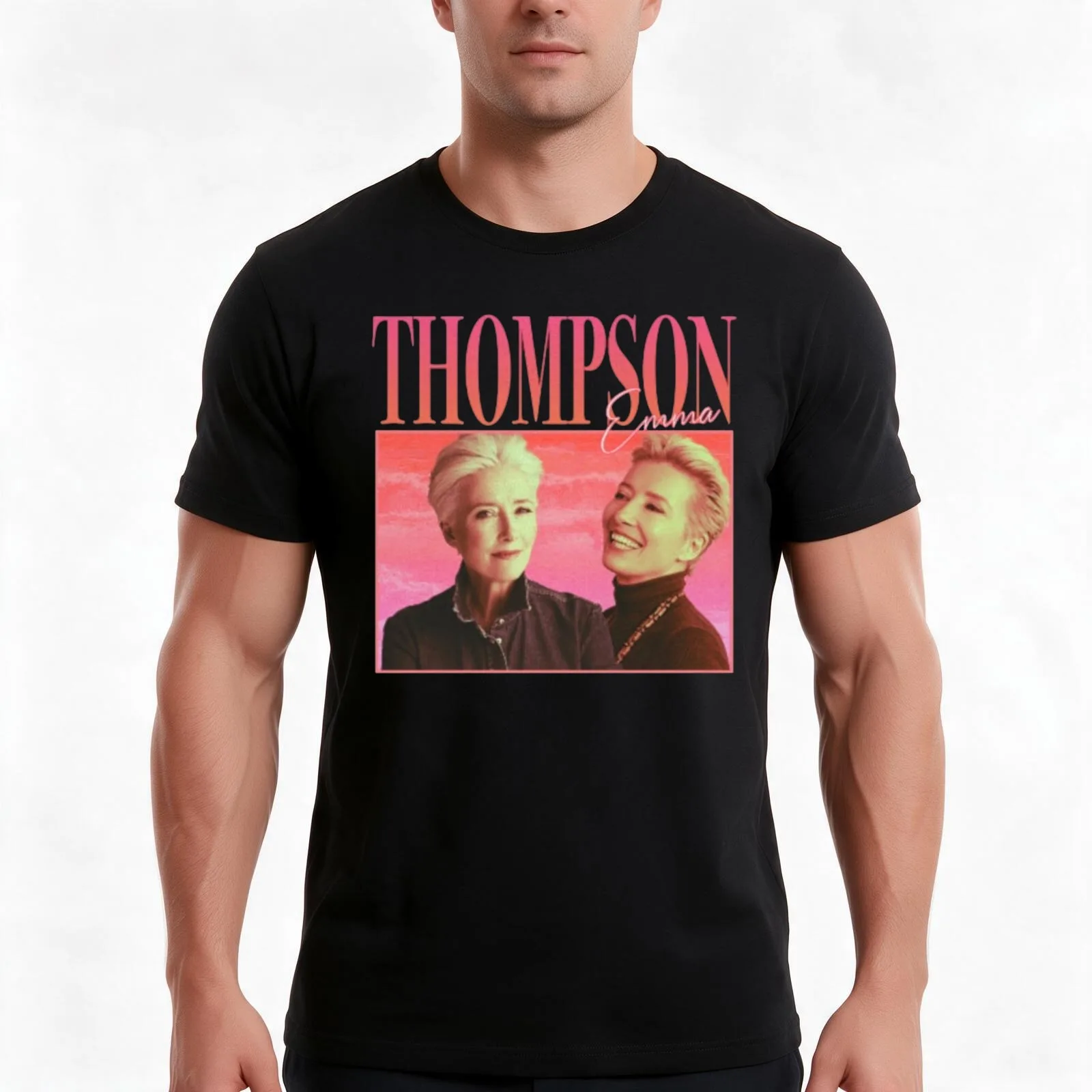 Emma thompson T-Shirt Summer Casual Cotton Tee Oversized Streetwear Tops Vintage Graphic Print Loose Fit Short Sleeve