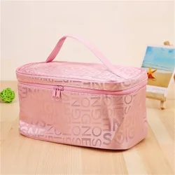 Borsa per il trucco Jacquard con lettera impermeabile portatile da donna nuova borsa da toilette portatile da viaggio rettangolare di moda