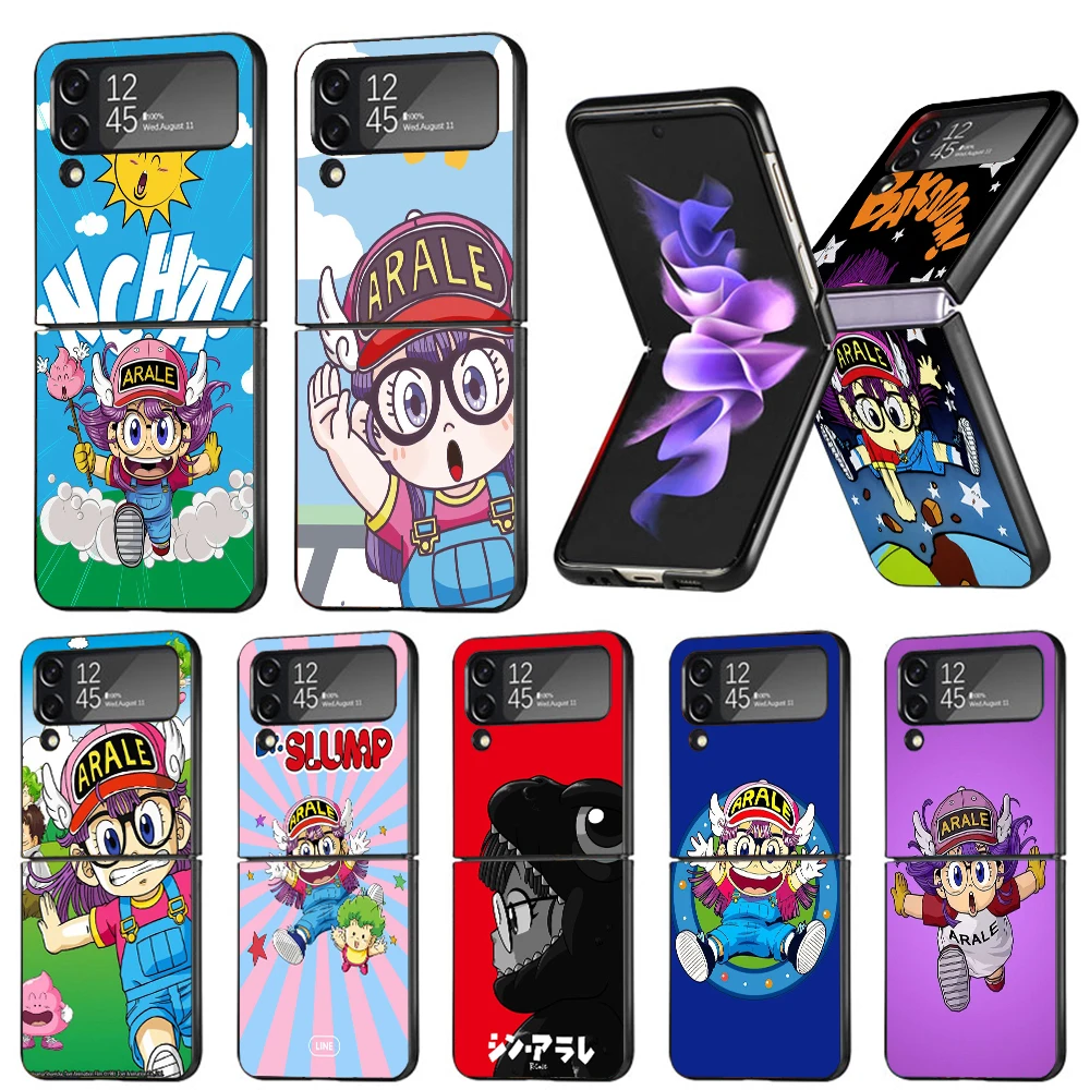 Dr Slump Arale Anime Cases For Samsung Galaxy Z Flip 4 5 6 3 Z Flip6 Flip4 Flip5 Flip3 ZFlip6 ZFlip5 5G Hard Shockproof Fundas G