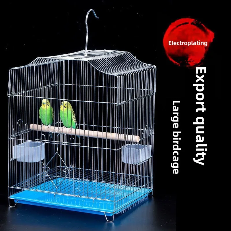 

Large Bird Cage Stainless Steel Big Parrot Breeding Aviary for Mynah Red Fruited Phony Large Luxurious Villa Style Bird Nest