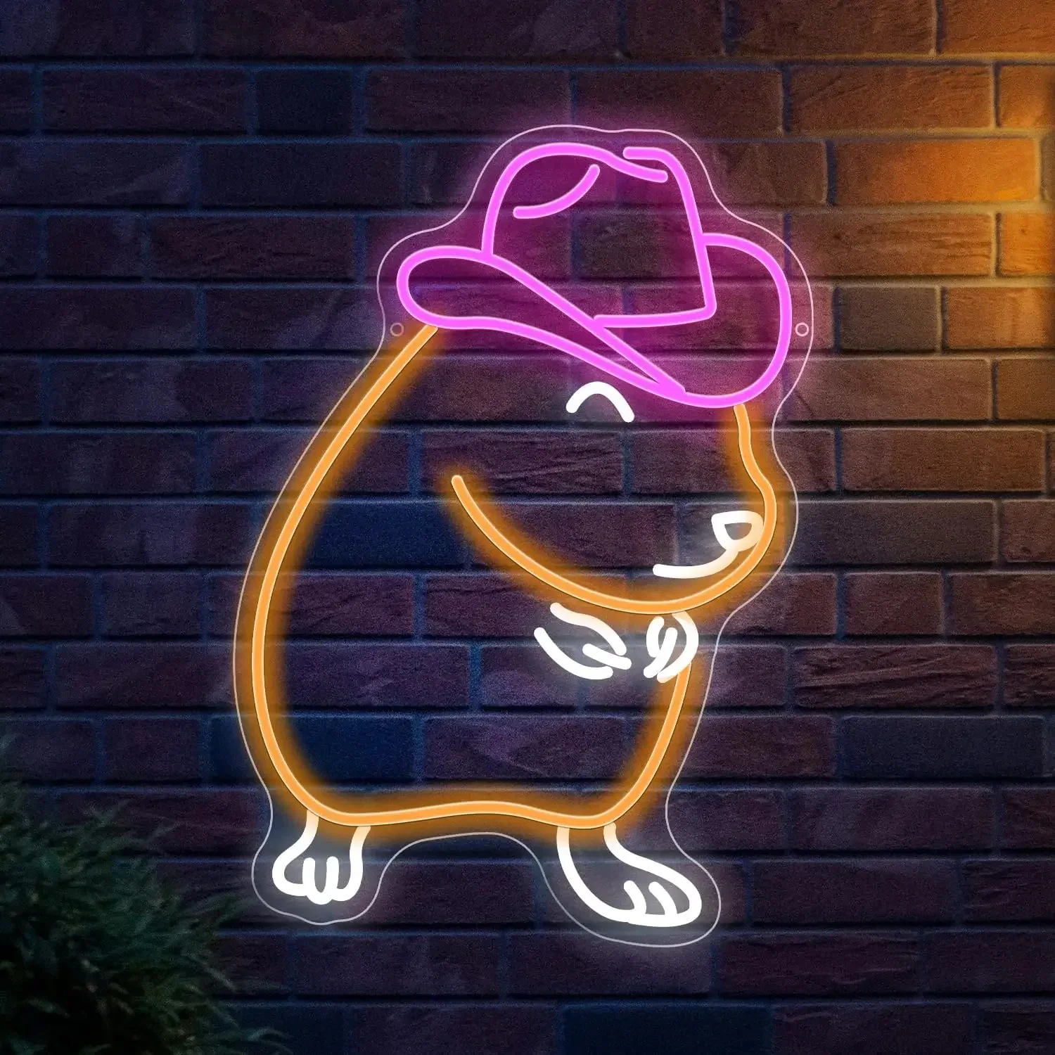 

Cowboy Hamster Neon Light Tiger Goose Neon Sign Cut Animal Wall Decor for Bedroom Game Room Home Shop Best Gift for Kid