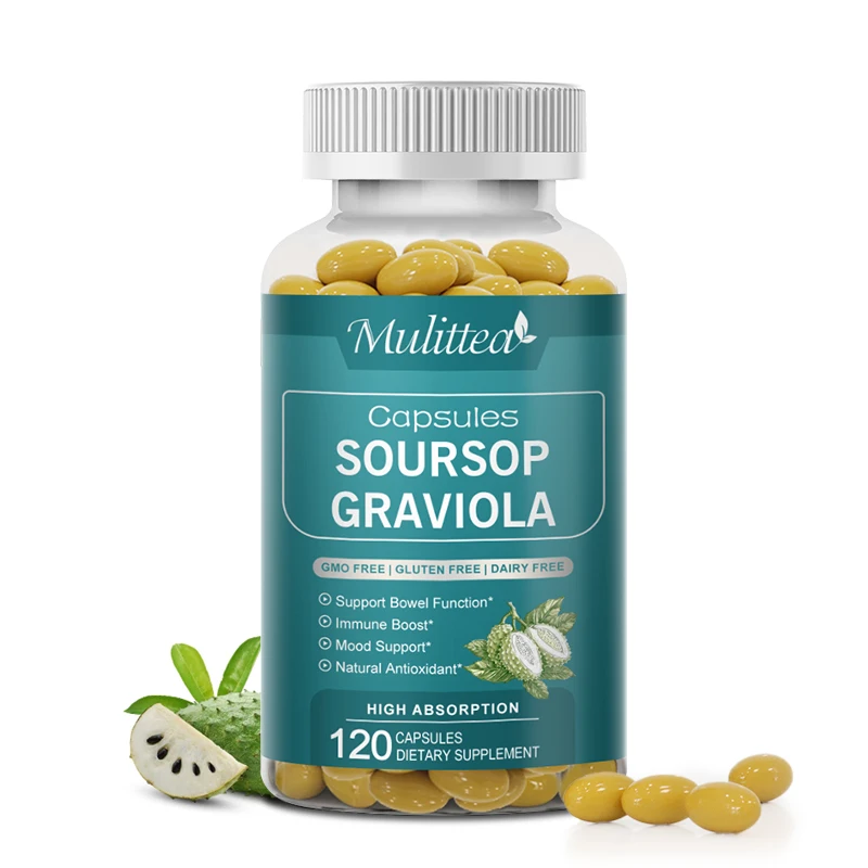 

Капсулы Mulittea Soursop Graviola для расслабления, поддержки печени, регенерации клеток и повышения иммунитета, высокопоглощаемая пищевая добавка
