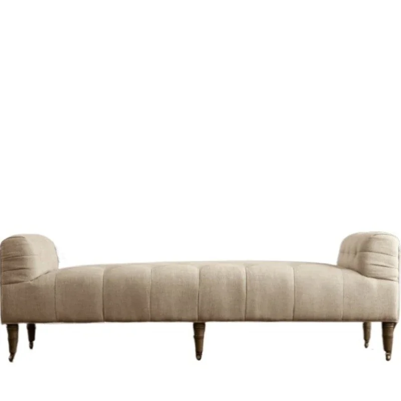 

Original single furniture, American linen roller bench, French rural retro all-solid wood bedside stool