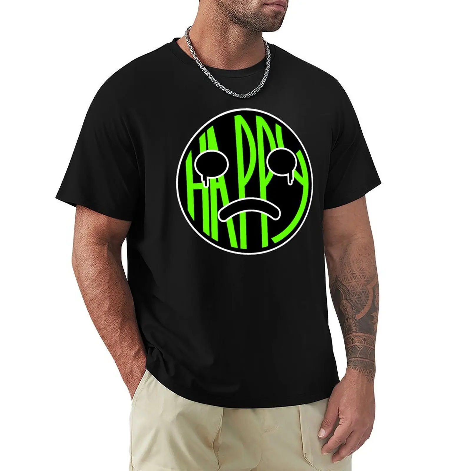 Happy fake crying green tshirt T-Shirt Breathable Lightweight Summer Top