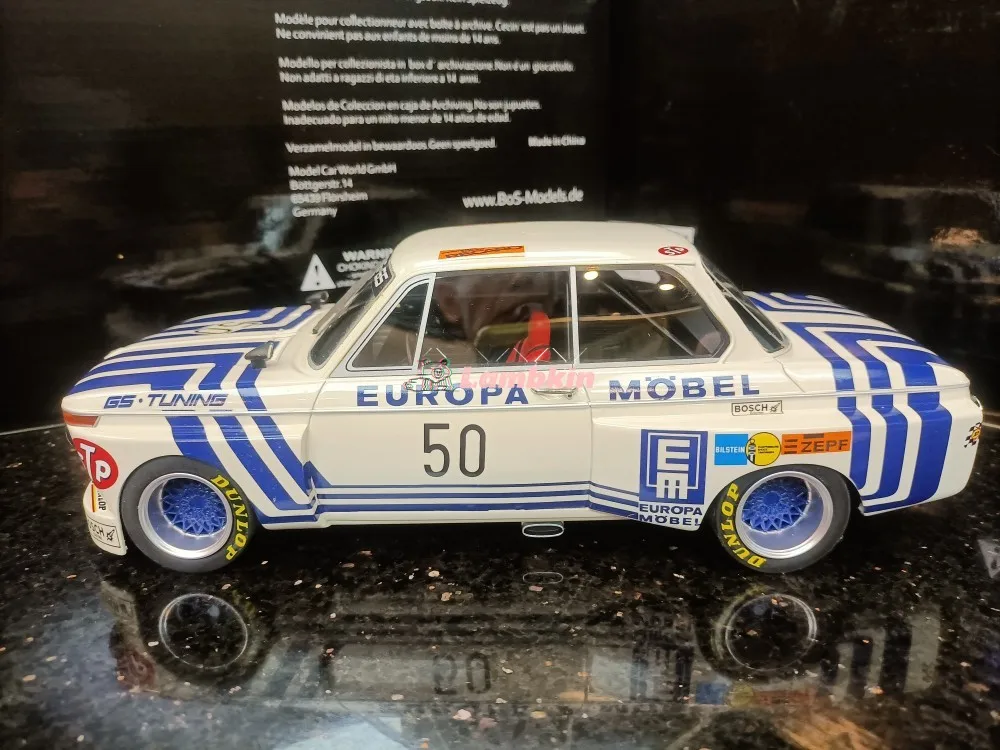 Bos 1/18 For BMW 2002 GS Tuning 3 Series Racing Car Model Gift Miniature Collectible Decal Few Defects Special Price