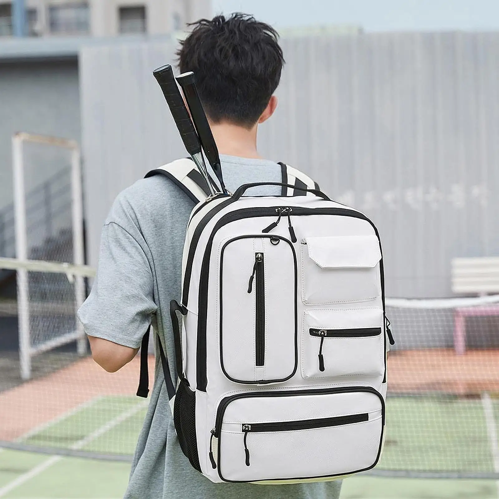 

Badminton Backpack Tennis Backpack with Shoe Compartment Multifunctional Racquet Bag Racket Bag for Badminton Squash Racquets