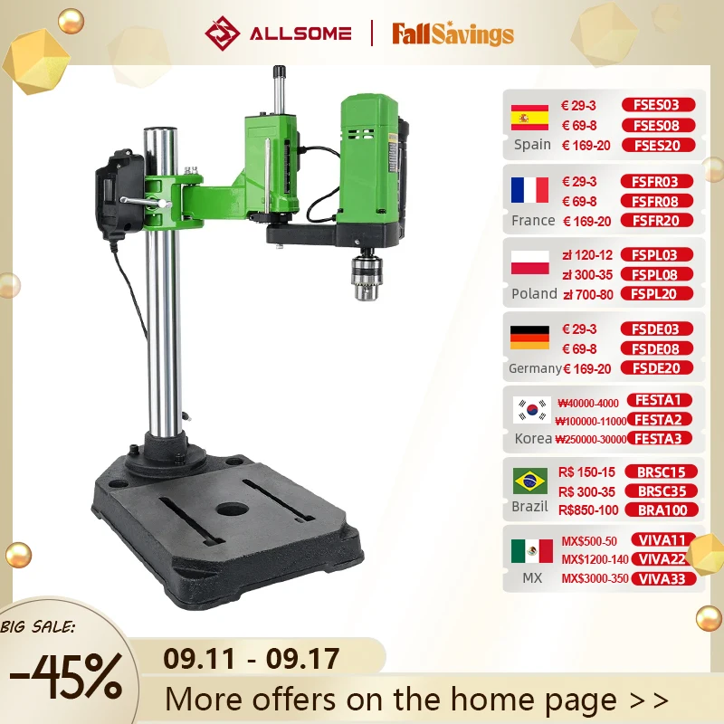 

Вертикальный электрический нарезной станок Allsome, сверлильный станок для универсального гибкого рычага 110 В-240 В BG-5199
