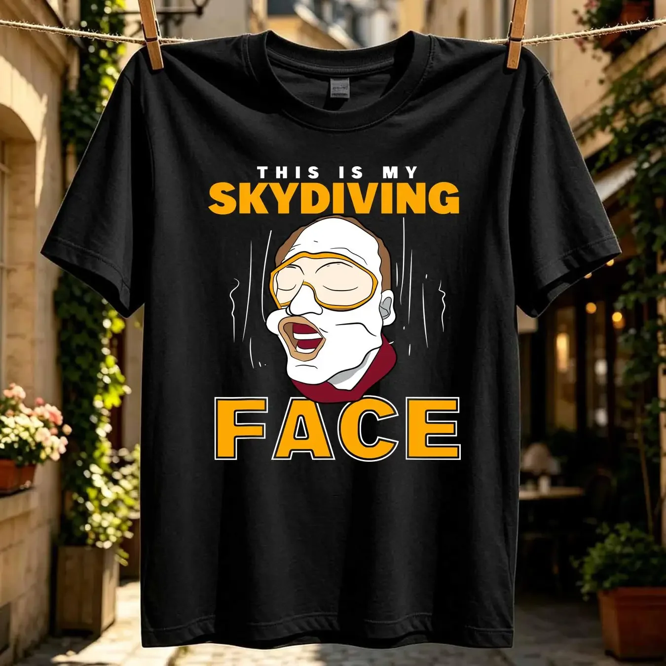 washed T Shirt NEW LIMITED Funny Parachuter This Is My Skydiving Face Skydiver vintage Washed Stretched Soft Comfortable