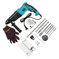 Electric Rotary Hammer Drill 3-in-1 Function 800W Pure Copper Motor 0-1200rpm with Suitcase for Patching Drilling