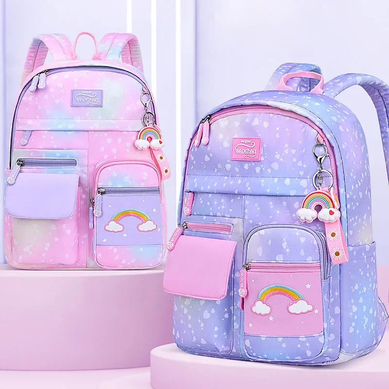 Mochilas escolares Kawaii para niños, mochilas escolares ligeras e impermeables para escuela primaria, mochilas escolares multibolsillo para estudiantes de grado 1-6