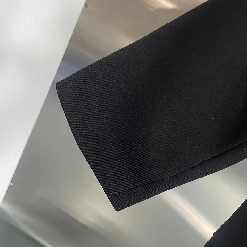 KBQ الصلبة الجوف خارج الدانتيل شيك السترات للنساء التلبيب كم طويل المرقعة جيوب التخسيس السترة الإناث الاسلوب المناسب جديد #6